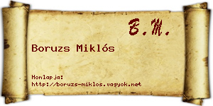 Boruzs Miklós névjegykártya